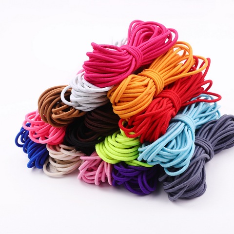 Cordons colorés à haut élastique 2.5/2mm | Cordes rondes élastiques, ligne élastique élastique pour bricolage, accessoires de couture ► Photo 1/6