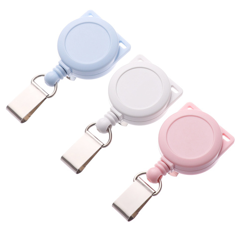 1PC givré rétractable Badge bobine ID lanière nom étiquette carte porte-Badge porte-clés Clips Anti-perte pince bureau fournitures scolaires ► Photo 1/6