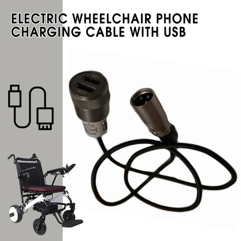 Câble de chargement portatif de téléphone de fauteuil roulant électrique avec des accessoires rapides de fauteuil roulant de chargement d'usb ► Photo 1/6