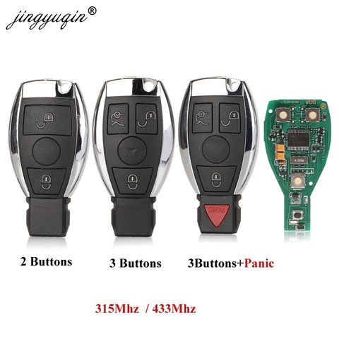 Jingyuqin BGA Style 2/3/4 boutons clé de voiture intelligente à distance 315 Mhz/433 MHz pour MB Mercedes BENZ E S 2 prend en charge le Fob d'origine NEC BGA ► Photo 1/6