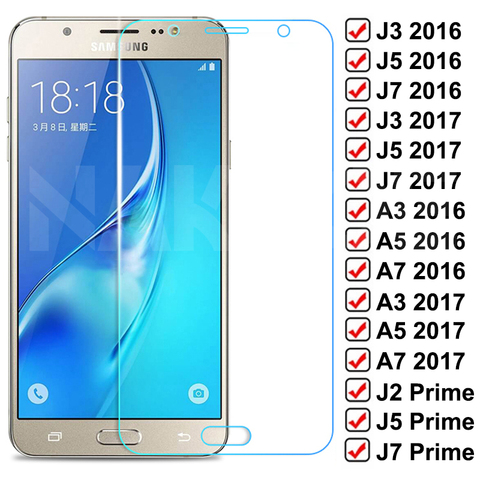 Protecteur d'écran, en verre trempé 9D pour Samsung Galaxy S7 A3 A5 A7 J3 J5 J7 2016 2017 J2 J4 J7 Core J5 Prime ► Photo 1/1