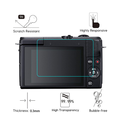 Protecteur d'écran pour Canon EOS M200, Film de protection en verre trempé transparent anti-rayures, pour appareil photo EOS M100 2.5D 9H HD ► Photo 1/6