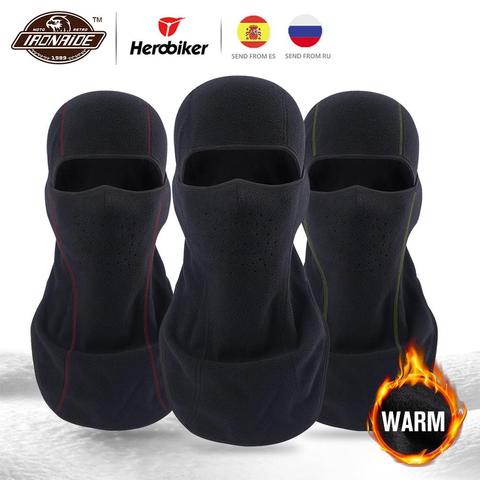 HEROBIKER masque de Moto Châle Automne Hiver Thermique Polaire Visage Bouclier Masque Moto Balaclava Coupe-Vent Vélo écharpe de ski ► Photo 1/6