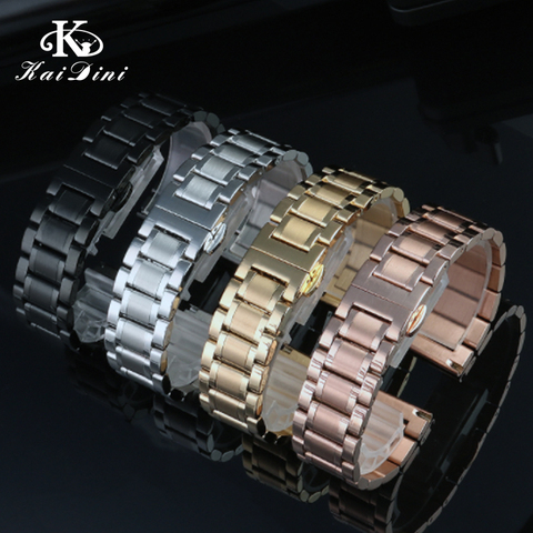 Bracelet de montre en acier inoxydable, bracelet en métal de 14mm, 15mm, 16mm, 17mm, 18mm, 19mm, 20mm, 21mm, 22mm, 23mm, 24mm, bande passante en acier pour cadeau ► Photo 1/6