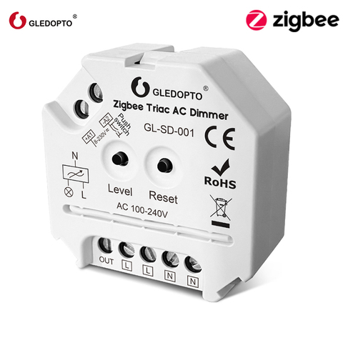 GLEDOPTO Zigbee – interrupteur variateur intelligent AC Traic, Module de commande à distance sans fil 2.4G RF, relais de commutation Compatible avec Echo Smartthings Hub ► Photo 1/6