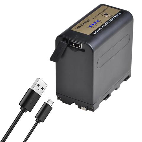 Batmax Nouveau NP-F970 NP-F960 NP-F960pro NP-F970pro Batterie avec la Charge D'USB Sortie Pour Sony PLM-100 CCD-TRV35 MVC-FD91 MC1500C L50 ► Photo 1/6