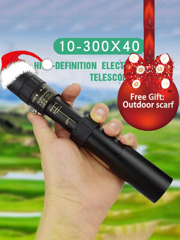 10-300x40mm monoculaire télescope Super Zoom monoculaire qualité oculaire Portable jumelles chasse Lll Vision nocturne portée Camping ► Photo 1/6