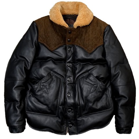 Livraison gratuite. Hiver épais veste en cuir chaud. Mode blanc canard vers le bas peau de vache manteau. Classique décontracté en cuir vêtements. En gros ► Photo 1/5