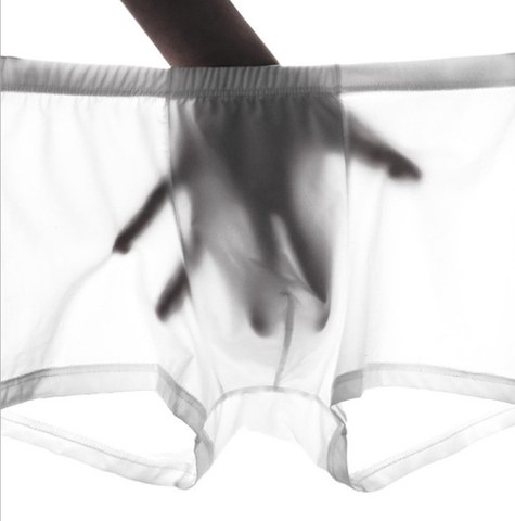 Boxer en soie glacée sans couture pour homme, sous-vêtement de luxe en Spandex 3D, entrejambe, caleçon ► Photo 1/6
