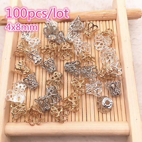 Accessoires de bijoux, perles de taille moyenne, 100 pièces, placage argent/or/argent mat pour Bracelet collier à faire soi-même ► Photo 1/1