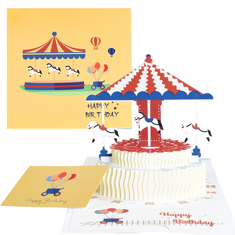 Cartes Pop-Up 3D carte d'anniversaire carte licorne pour fille enfants gâteau d'anniversaire cartes de voeux cartes postales cadeaux carte avec enveloppe ► Photo 1/6