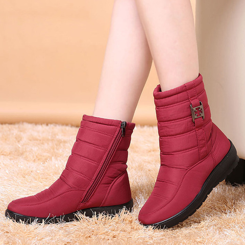 Femmes bottes 2022 nouveau hiver neige bottes femme chaud fourrure bottines pour femmes chaussures talon compensé bottes d'hiver fermeture éclair Botas Mujer ► Photo 1/6