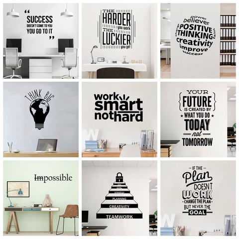 Motivationnel grand bureau citations Phrase vinyle autocollant mural stickers pour salon chambre salle de classe bureau papier peint décoration ► Photo 1/6