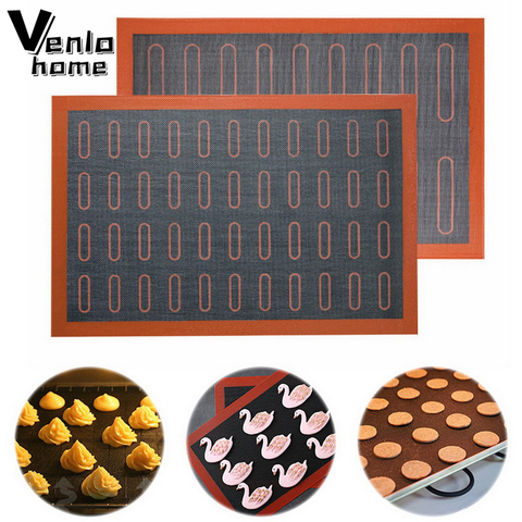 Tapis de cuisson en Silicone perforé pour Biscuits, pains, Biscuits, bouffées et Eclair, feuille de four résistante à la chaleur, antiadhésif ► Photo 1/6