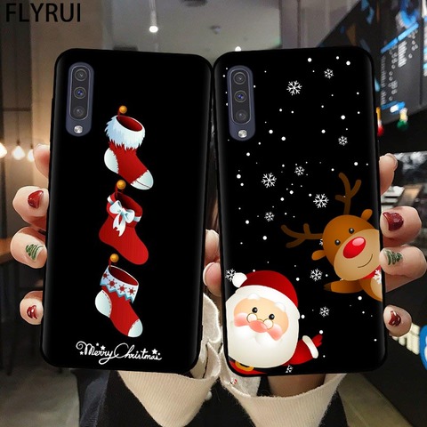 FLYRUI Dessin Animé Noël Étui de Téléphone Pour Samsung A21S A51 A71 A20 A30 A40 A50 A70 A6 A8 Plus A7 A9 2022 Santa Claus Doux Couverture ► Photo 1/6