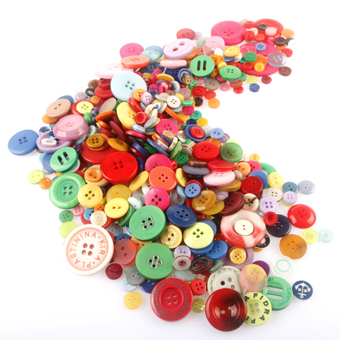 600 boutons en résine 2-4 trous, pour bricolage, artisanat, Scrapbooking, pour bébés et enfants, accessoires de couture, matériel de décoration, mélange aléatoire ► Photo 1/6