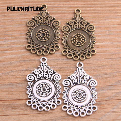 Nouveau produit, connecteurs en alliage de Zinc ronds, papillon, deux couleurs, connecteurs pores, fabrication de bijoux bricolage artisanat fait à la main, 6 pièces 22*37mm ► Photo 1/6