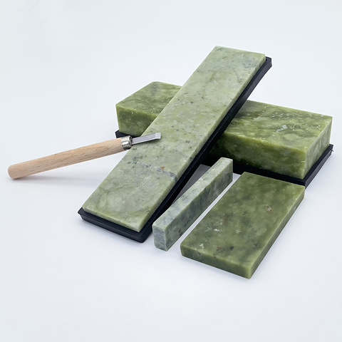 Jade vert naturel avec base affûtage pierre à aiguiser pour cuisine professionnelle knfie affûteuse de bord agate 10000 grain meulage ► Photo 1/6