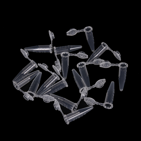 100 pièces clair Micro Tube à essai en plastique centrifugeuse fiole Snap Cap conteneur pour laboratoire échantillon échantillon école papeterie 0.5 ML ► Photo 1/6