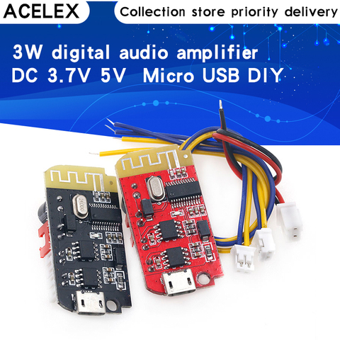 Carte amplificateur Audio numérique DC 3.7V 5V 3W Double plaque Bluetooth haut-parleur Modification Module de musique sonore Micro USB bricolage ► Photo 1/6