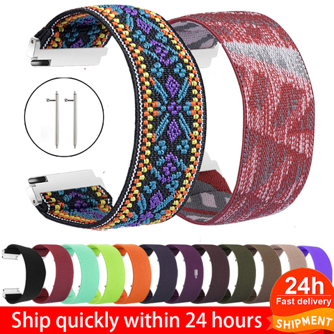 Chouchou-Bracelet Sport élastique en Nylon pour montre Samsung Galaxy, 18mm, 20mm, 22mm, pour active 2 gear s3, 46mm ► Photo 1/6