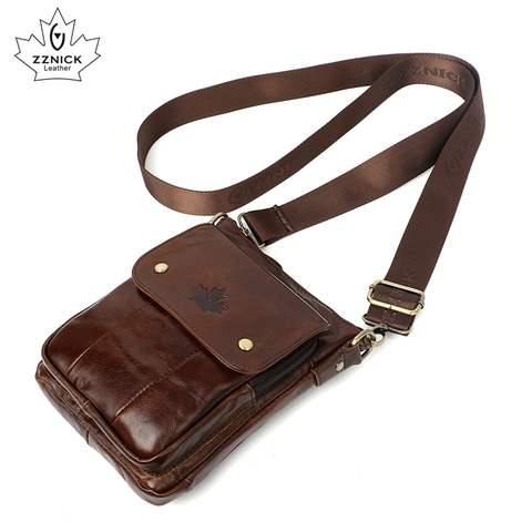 Sac à bandoulière pour hommes sac Messenger sacs en cuir véritable pour hommes 2022 mode rabat ceinture sacs à bandoulière homme luxe sac à main ZZNICK ► Photo 1/6