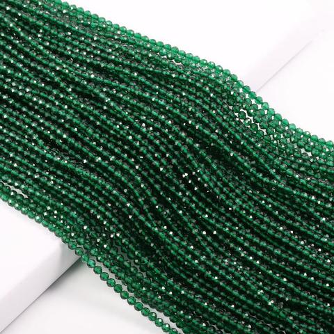 Perles en pierre naturelle, petite section, émeraudes, 2 3mm, en vrac, pour la fabrication de bijoux, bricolage, Bracelet, collier, longueur 38cm ► Photo 1/3