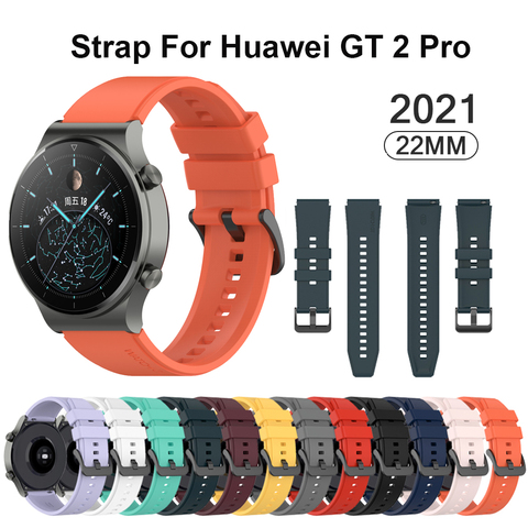 22mm Bracelet en Silicone officiel pour Huawei montre Gt 2 Pro Sport Original Bracelet de montre pour Huawei Gt2 Pro Bracelet de remplacement ► Photo 1/6