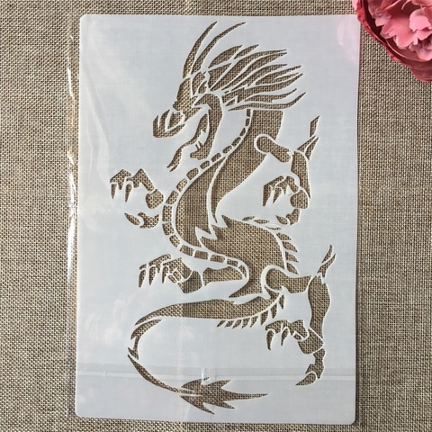 Western Dragon – pochoirs à couches pour peinture, Scrapbook, coloriage, gaufrage, Album, modèle décoratif, 26x18cm ► Photo 1/1