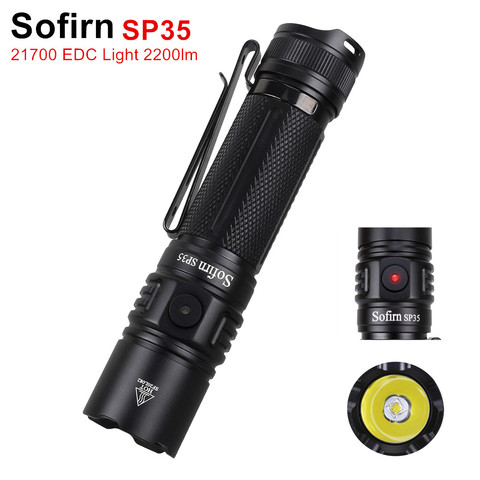 Nouveau Sofirn SP35 USB C 2A lampe de poche LED Rechargeable 21700 SST40 2200lm torche 2 groupes avec indicateur d'alimentation en Stock ► Photo 1/6