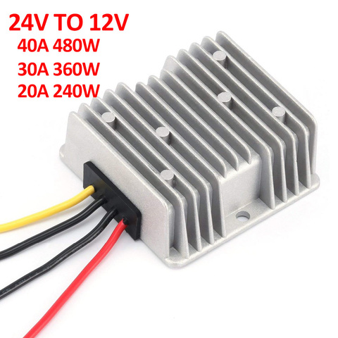 Convertisseur de tension DC 24V à 12V, 20a, 240W, 30a, 360W, 40a, 480W, régulateur de tension Non isolé ► Photo 1/6