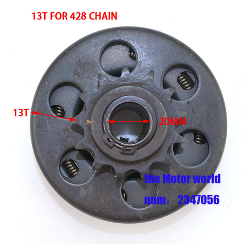 Embrayage de kart à 13 dents, 3/4 pouces, 19mm ou 20mm, pochette centrifuge à chaîne, de bonne qualité, 428 ► Photo 1/6