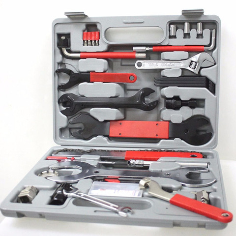 Kit de réparation de vélo multifonctionnel outils de vélo combinaison d'outils boîte de réparation 44-en-1 kit d'outils de réparation de vélo outils à main ► Photo 1/6
