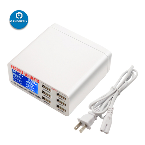 Station de Charge USB Multiport, prise ue US UK, écran LCD, Charge rapide pour téléphone portable, pour réparation d'ipad iPhone ► Photo 1/6