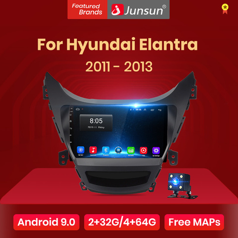 Junsun – lecteur vidéo multimédia V1, Android 10.0 AI, commande vocale, DSP, 4G, GPS, dvd, pour voiture Hyundai Elantra Avante (2011 – 2013) ► Photo 1/6