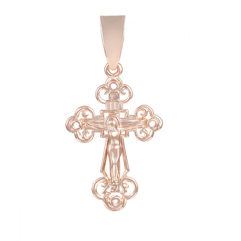FJ 9 Style mode bijoux femmes hommes 585 or couleur Crucifix pendentif orthodoxe croix bijoux ► Photo 1/5