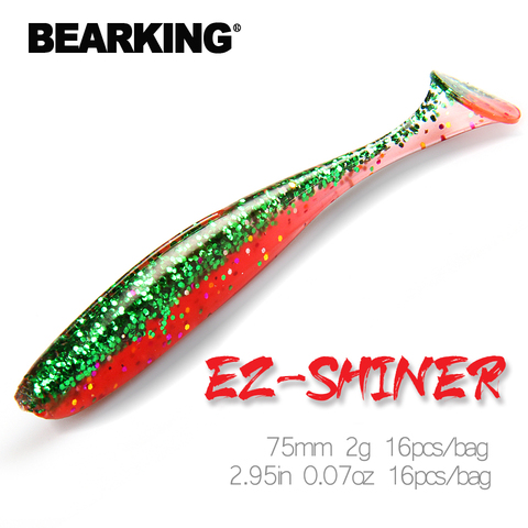 BEARKING-leurre phosphorescent souple, appât artificiel idéal pour la pêche au brochet et au bar, 75mm, 2g, 16 pièces par sac, 2022 ► Photo 1/6