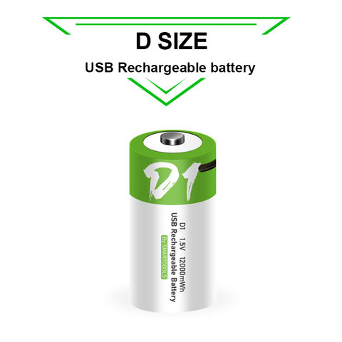 Nouveau D taille 12000mWh lithium batterie Rechargeable USB charge li-ion batteries pour chauffe-eau domestique avec cuisinière à gaz naturel ► Photo 1/6