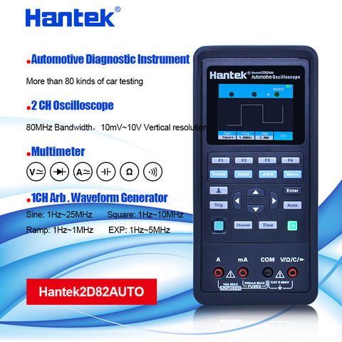 Hantek – multimètre d'oscilloscope numérique pour voiture 2D82, 4 en 1, 2 canaux, source de signal 80MHz, 250msa/s ► Photo 1/6