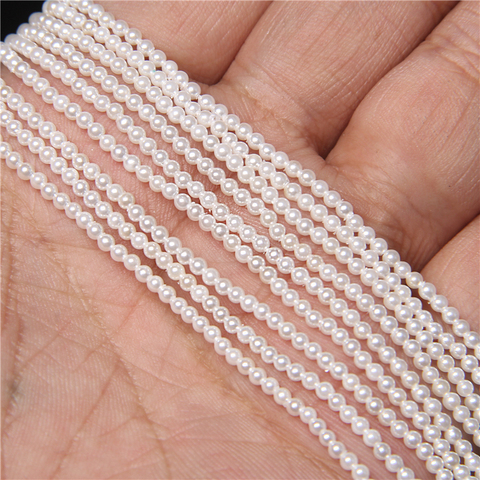 En gros 2mm/2.5mm petites perles de coquille d'eau douce ronde perle de rocaille blanche pour la fabrication de bijoux Bracelet à bricoler soi-même collier anneaux 14