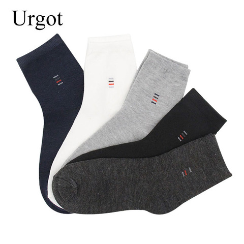 5 paires hommes chaussettes couleur unie coton classique affaires chaussettes décontractées été automne excellente qualité respirant mâle chaussette meias ► Photo 1/6