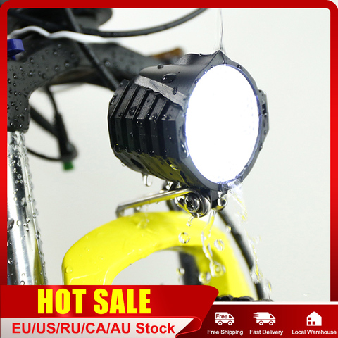 E Vélo LED Lumière 36 v 48 v 72 v Vélo Corne Étanche lampe de Poche avec Corne pour Vélo Électrique 12 w Phare Avant Lumière Imperméable À L'eau ► Photo 1/6