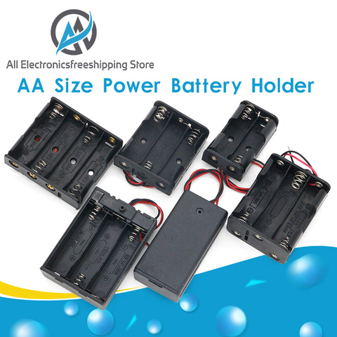Support de piles AA pour bricolage et DIY, mallette de rangement pour batteries, boîte avec 1, 2, 3, 4 ou 6 fentes, conteneur, standard, boîtier de chargement, possibilité de dropshipping ► Photo 1/6