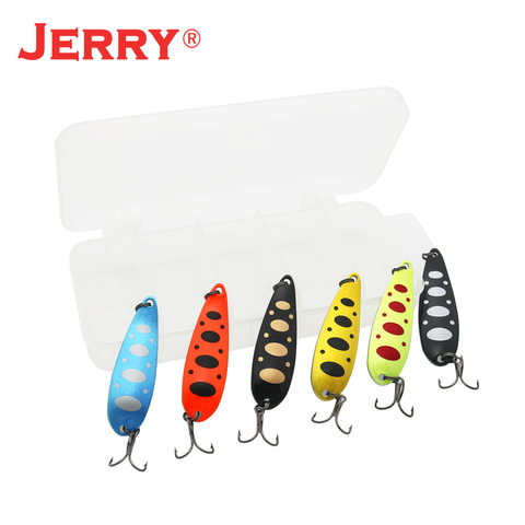 Jerry 5 pcs 7.5g trout pike saumon sandre métal appât sharp crochet haute qualité flutter de pêche cuillère leurre ► Photo 1/5