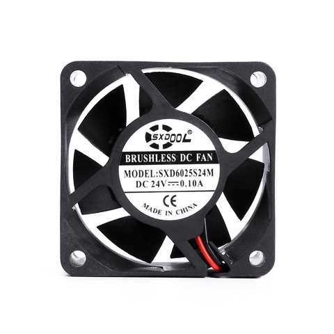 2 pièces SXDOOL silencieux ventilateur 24v dc 60mm 60X60X25mm manchon portant 24V 0.10A pc cpu boîtier ventilateur de refroidissement 6025 refroidisseur de refroidissement ventilateur ► Photo 1/5