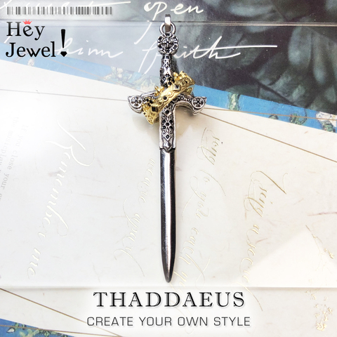 Pendentif épée avec couronne, Bijoux fins en argent Sterling 2022 de Style européen, cadeau de Protection pour femmes et hommes, nouvelle collection printemps 925 ► Photo 1/6