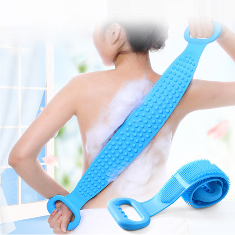 Ceinture de bain exfoliante en silicone pour brossage du dos, brosse magique à effet massage, gommage parfait de la peau sous la douche ► Photo 1/6