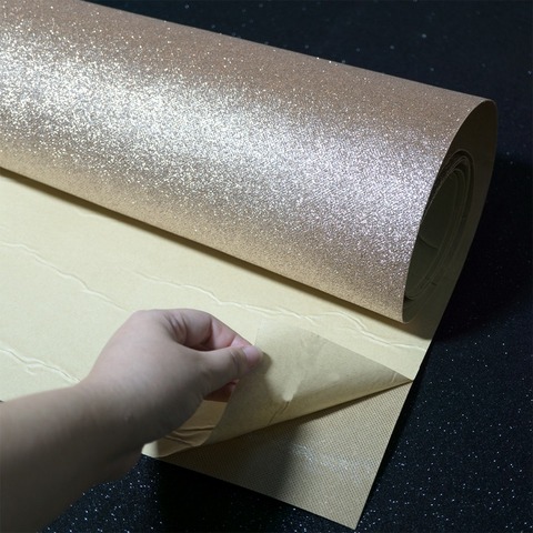 Rouleaux de papier peint adhésifs à paillettes, rouleaux de décoration, tissu artisanal, pour murs ► Photo 1/6