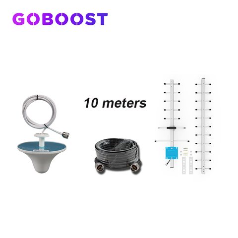 Kit d'antenne GOBOOST yagi pour 850 900 1800 2100 mhz pour amplificateur de signal de téléphone portable 360 antenne de plafond omni antenne yagi 18 unités ► Photo 1/6