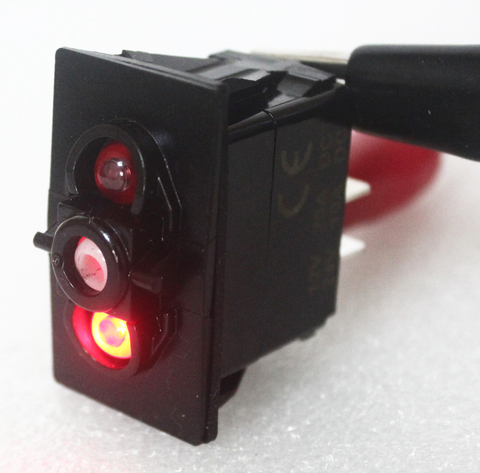 Base de commutateur à bascule momentané Led rouge pour Carling Arb Narva, 12V/20A 24V/10A, 7 broches (On), arrêt (On), DPDT ► Photo 1/1